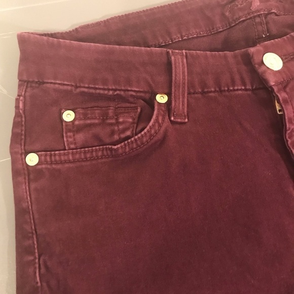 7 for all Mankind The slim Cigarette plum purple skinny denim jeans size 30 - Picture 4 of 12